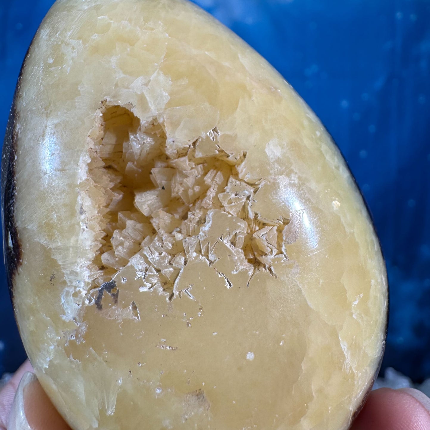 Septarian Geode Egg – UV-Reactive • 0.459 kg