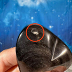 Silver Sheen Obsidian Heart – Flat-Backed • 0.054 kg