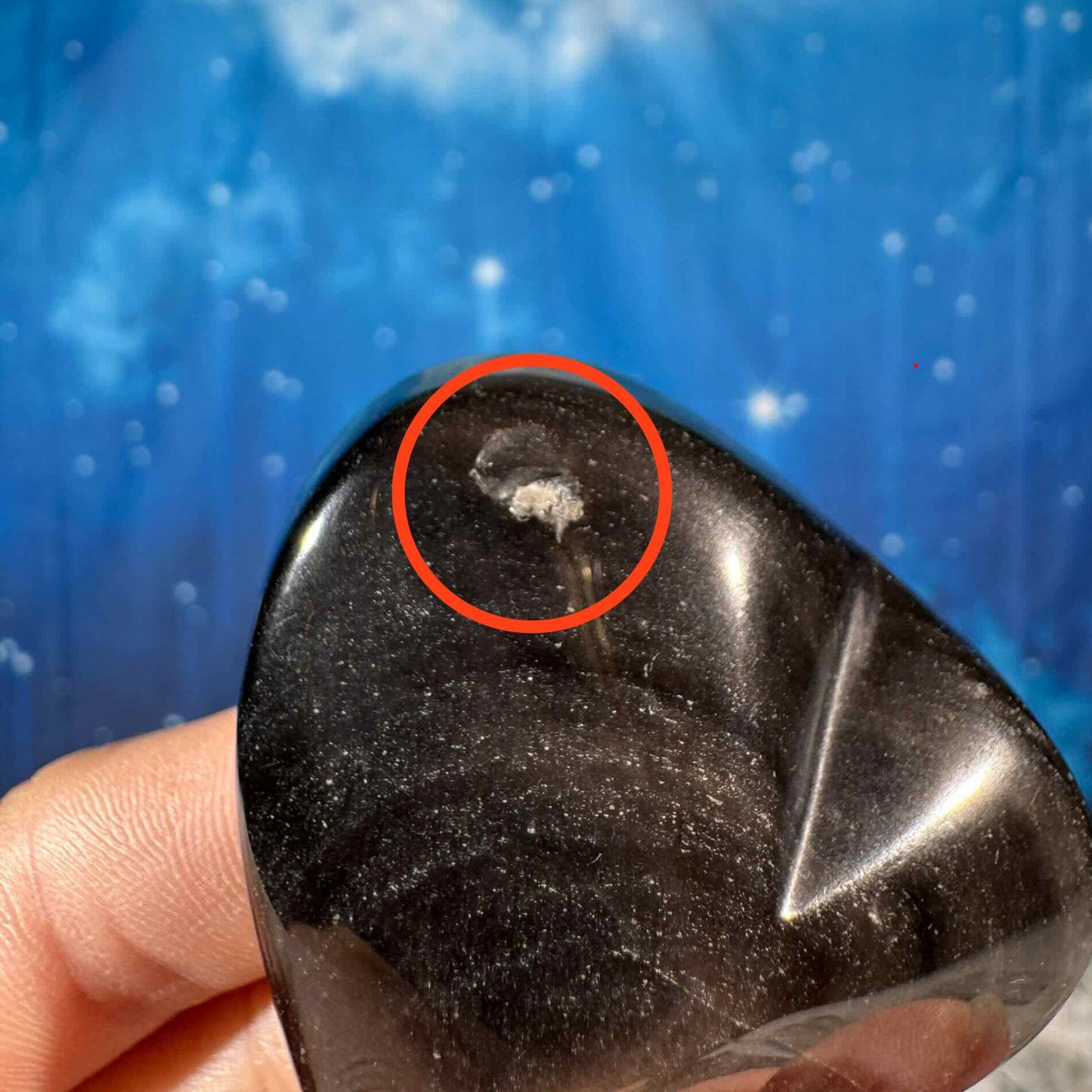 Silver Sheen Obsidian Heart – Flat-Backed • 0.054 kg