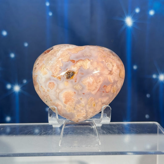 Flower Agate Puffy Heart – 0.215 kg