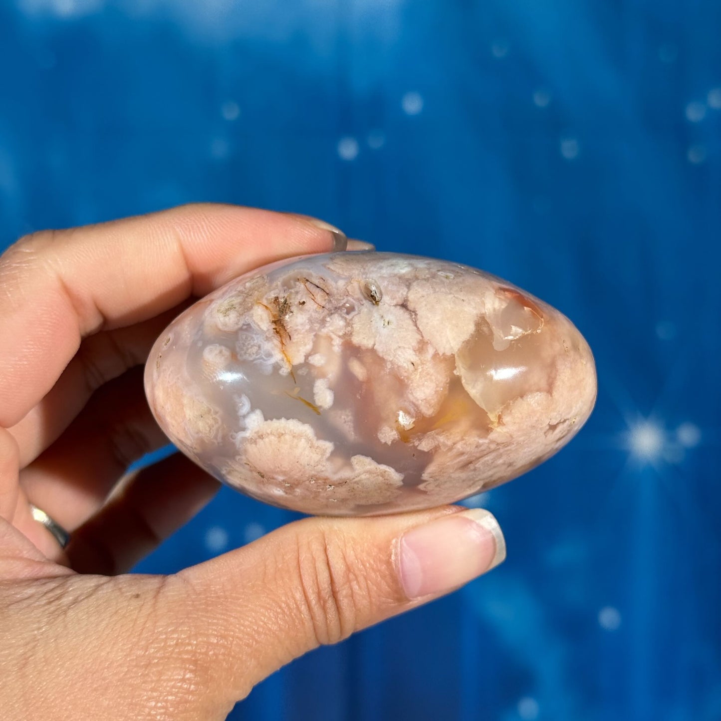 Flower Agate Puffy Heart – 0.215 kg