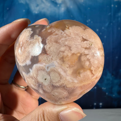 Flower Agate Puffy Heart – 0.215 kg
