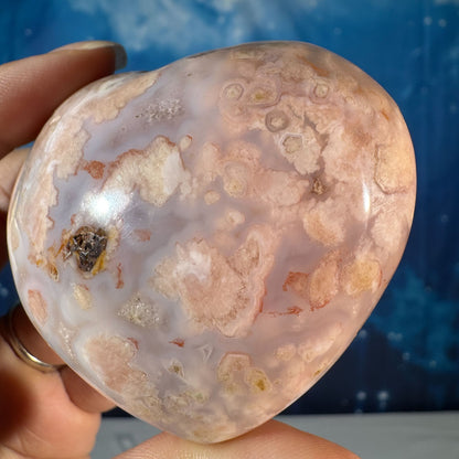 Flower Agate Puffy Heart – 0.215 kg