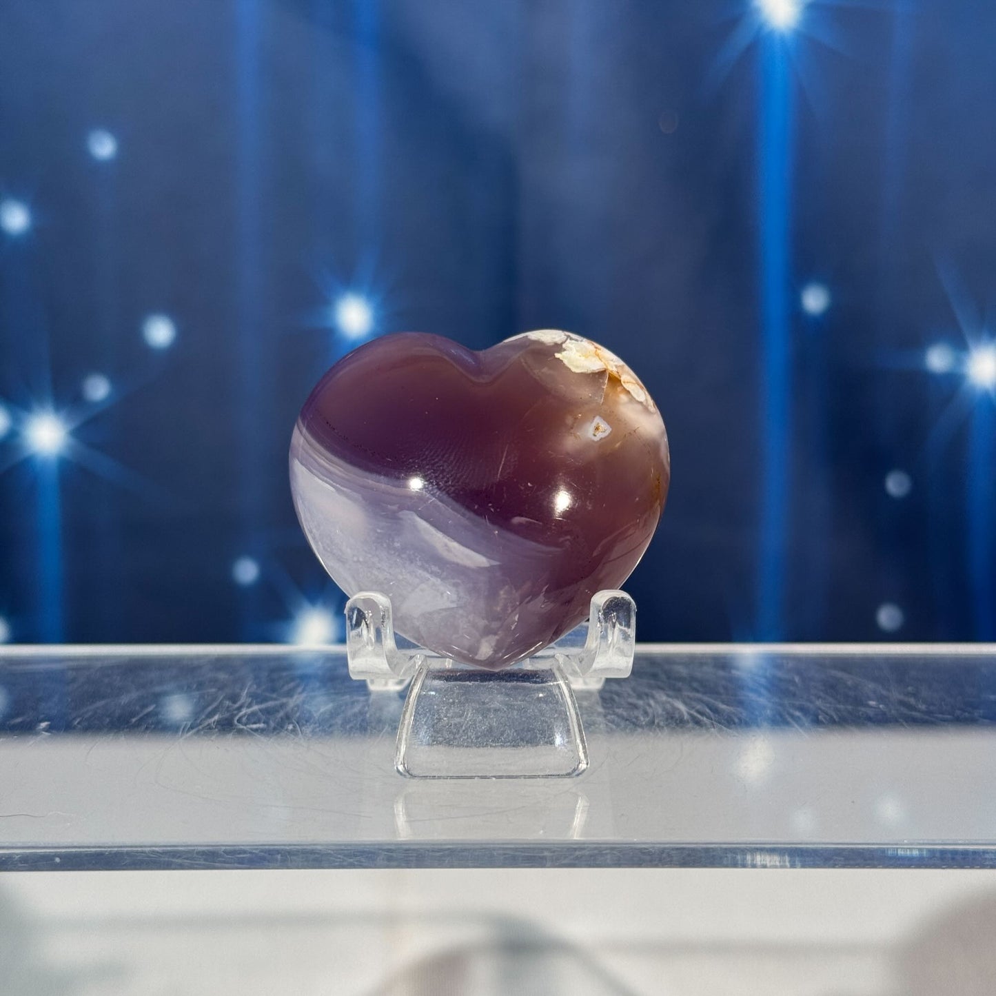 Flower Agate Mini Heart – 0.045 kg