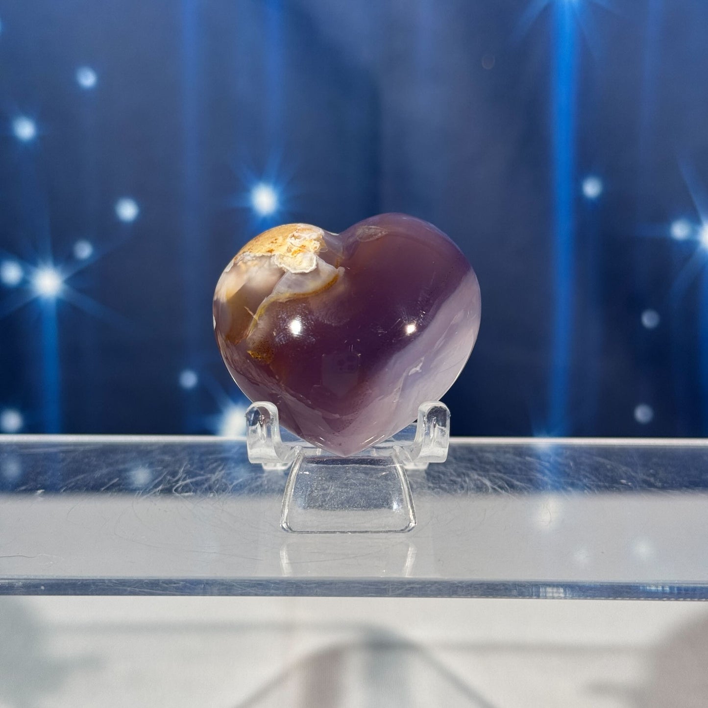Flower Agate Mini Heart – 0.045 kg