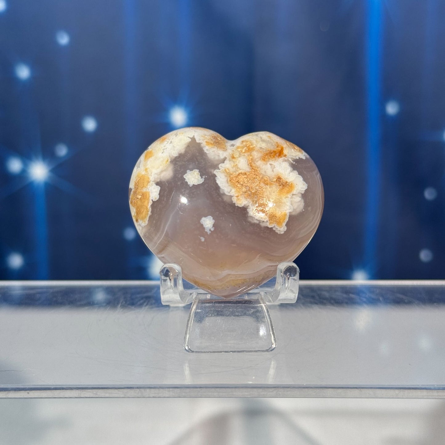 Flower Agate Small Heart – 0.048 kg