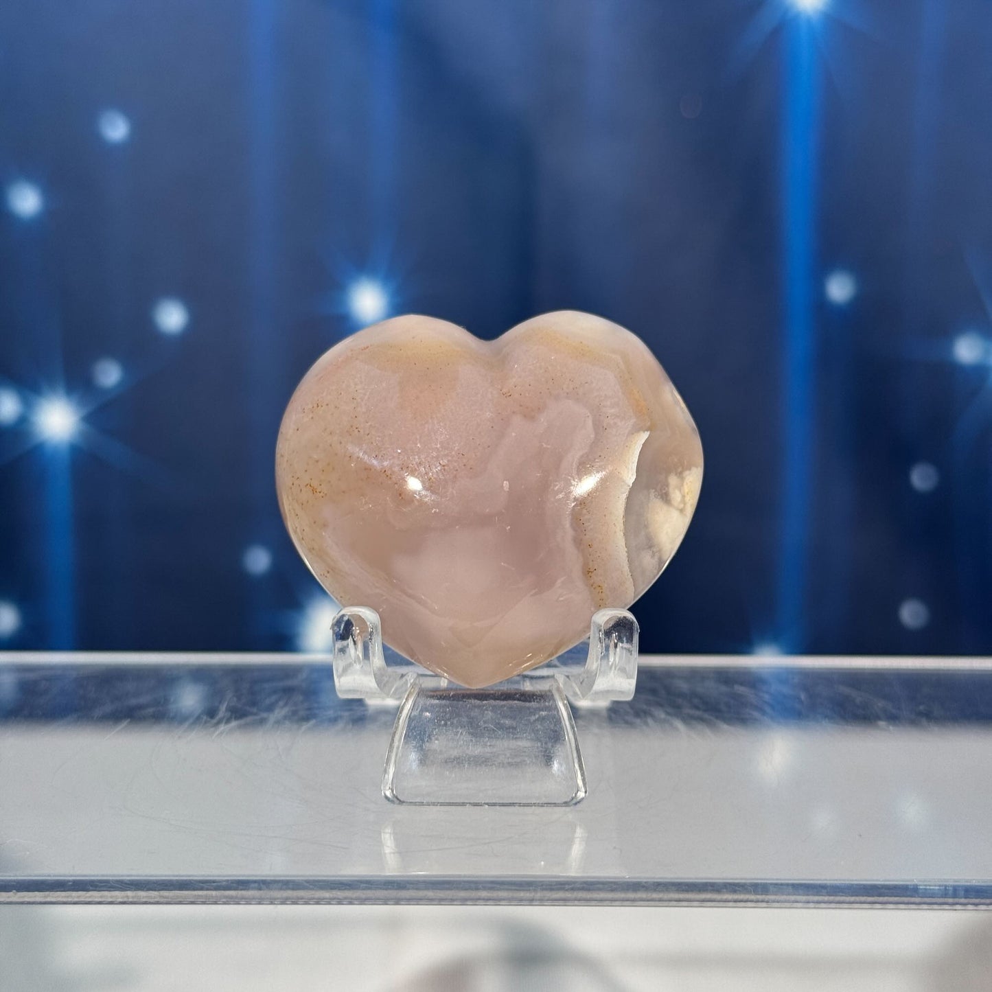 Flower Agate Small Heart – 0.048 kg