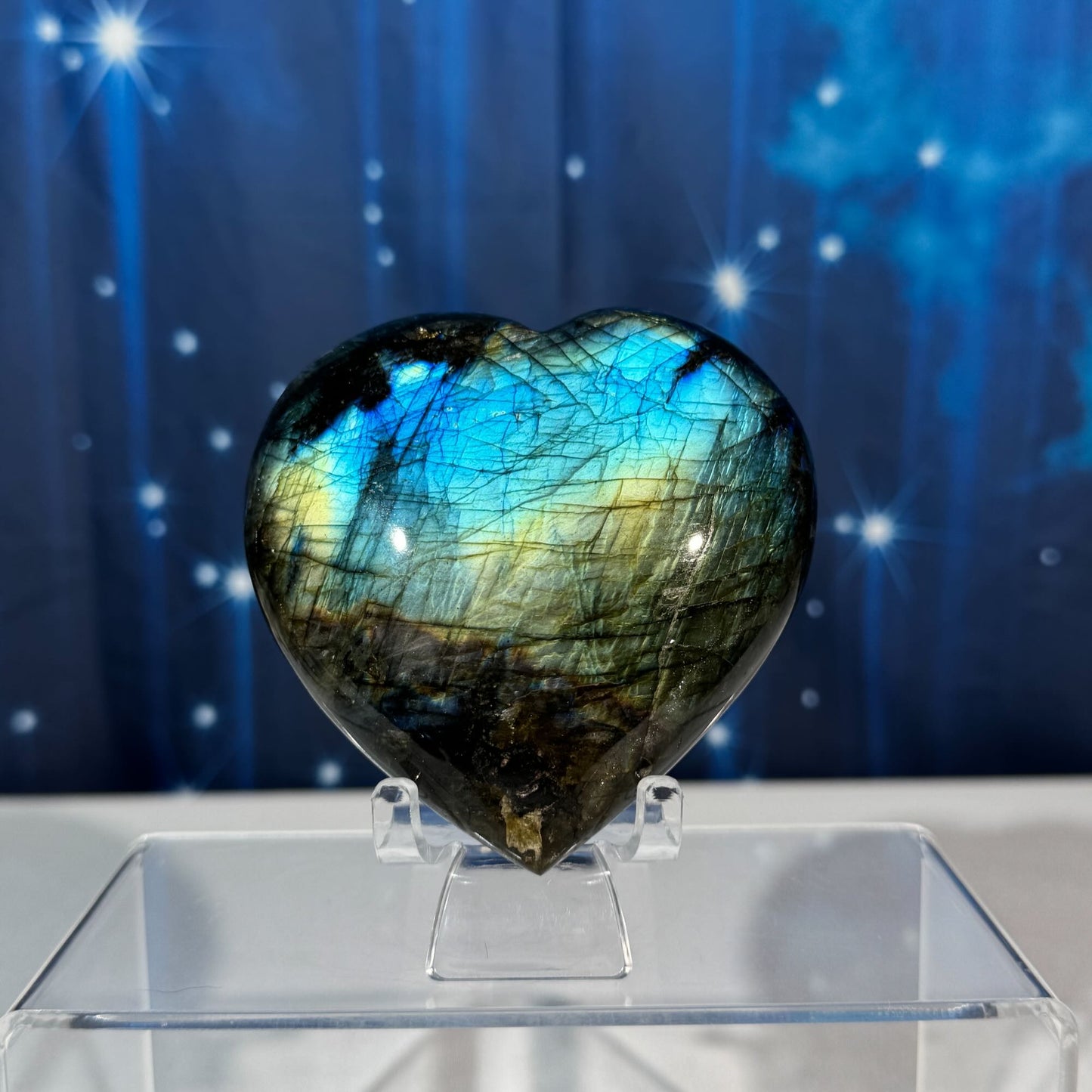 Labradorite Heart – Super Flashy • 0.434 kg