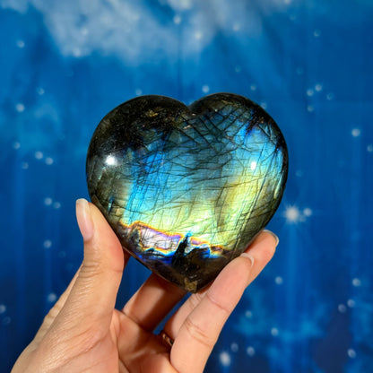 Labradorite Heart – Super Flashy • 0.434 kg