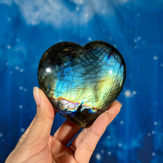 Labradorite Heart – Super Flashy • 0.434 kg