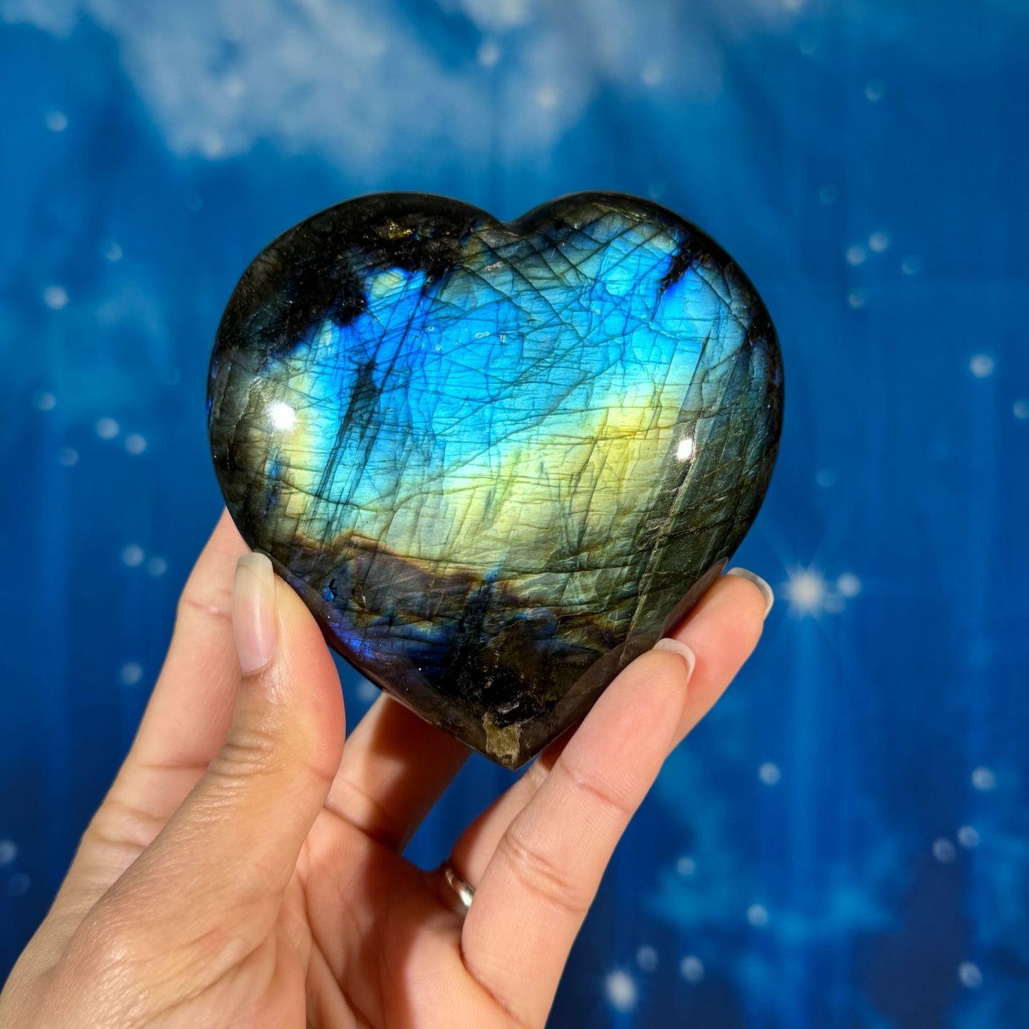 Labradorite Heart – Super Flashy • 0.434 kg