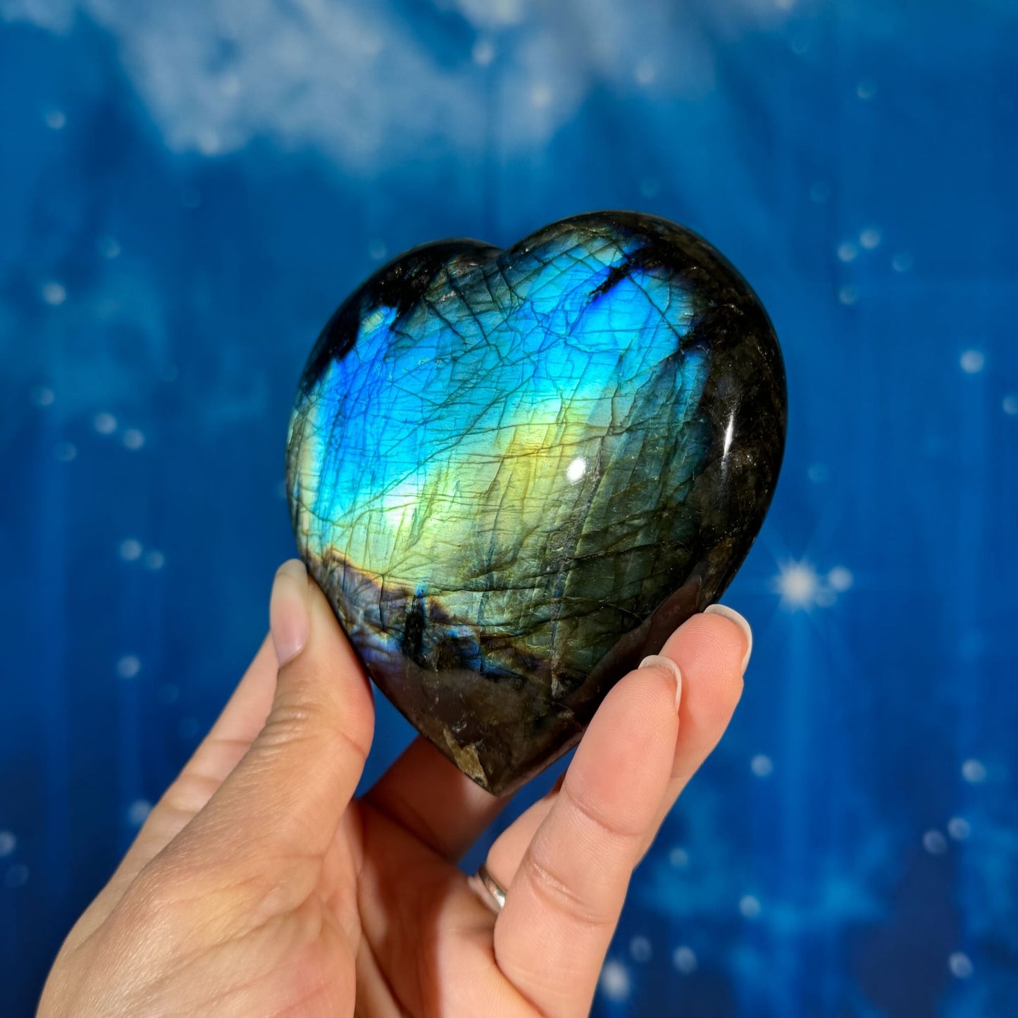 Labradorite Heart – Super Flashy • 0.434 kg