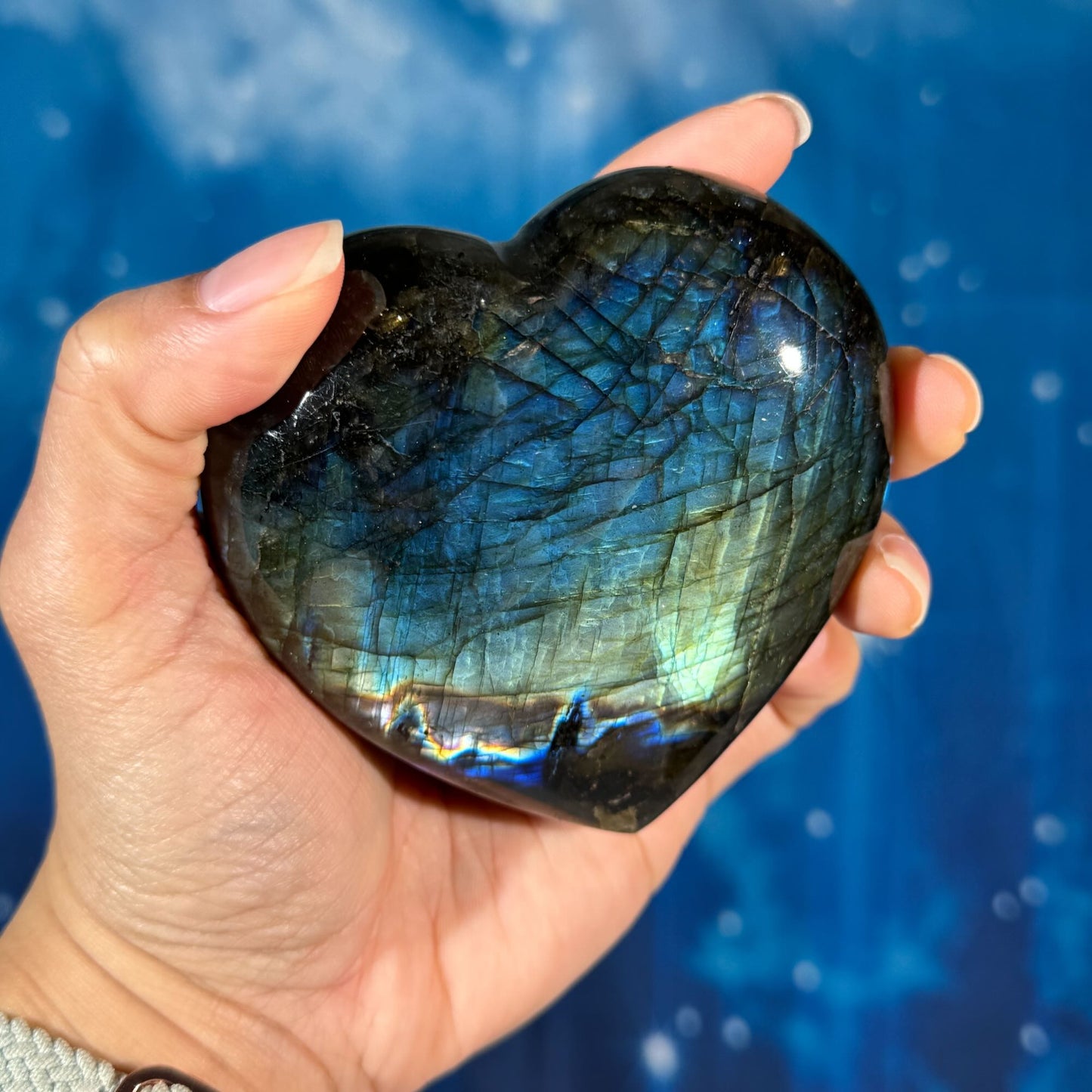 Labradorite Heart – Super Flashy • 0.434 kg