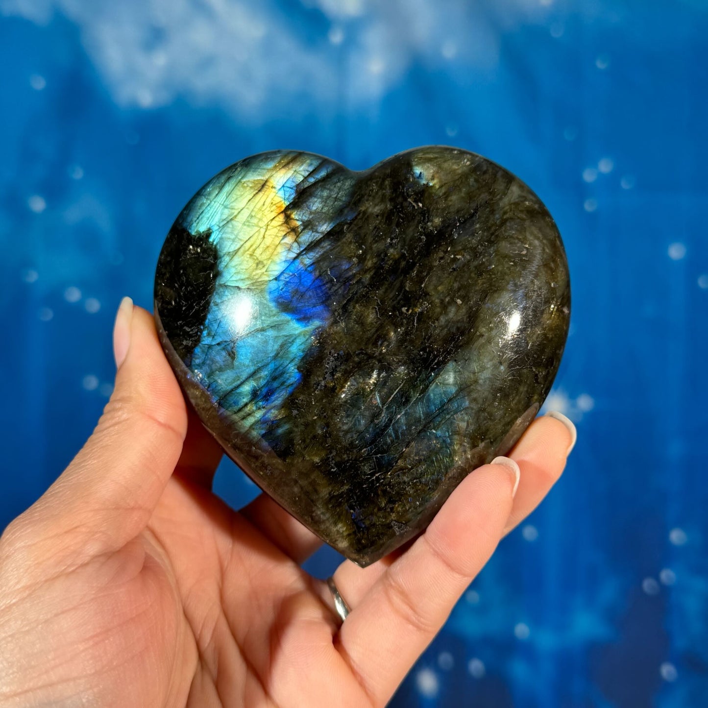 Labradorite Heart – Super Flashy • 0.434 kg