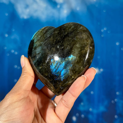 Labradorite Heart – Super Flashy • 0.434 kg
