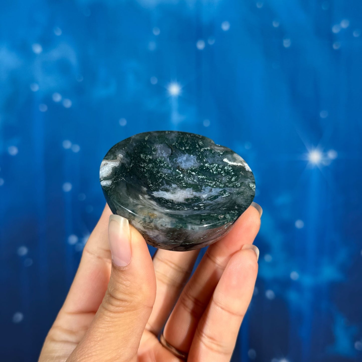 Moss Agate Bowl – 0.085 kg
