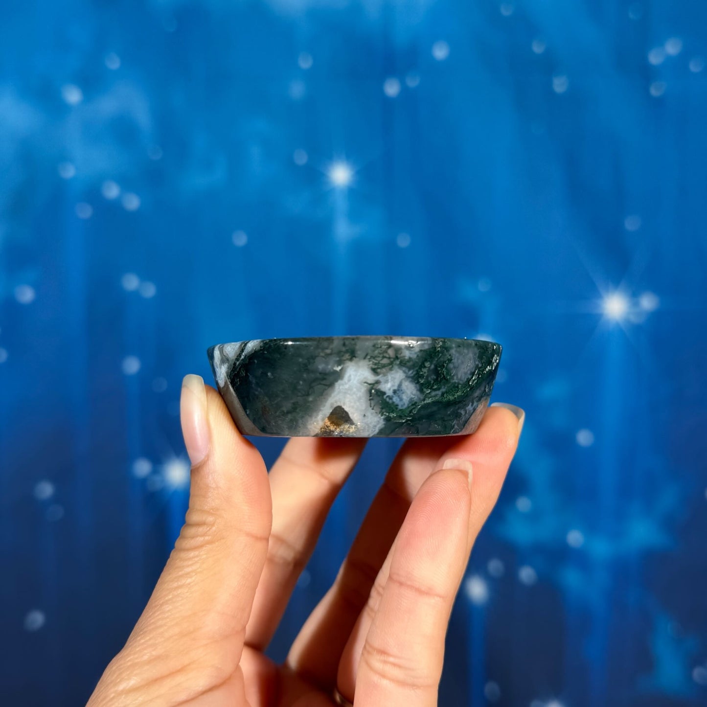 Moss Agate Bowl – 0.085 kg