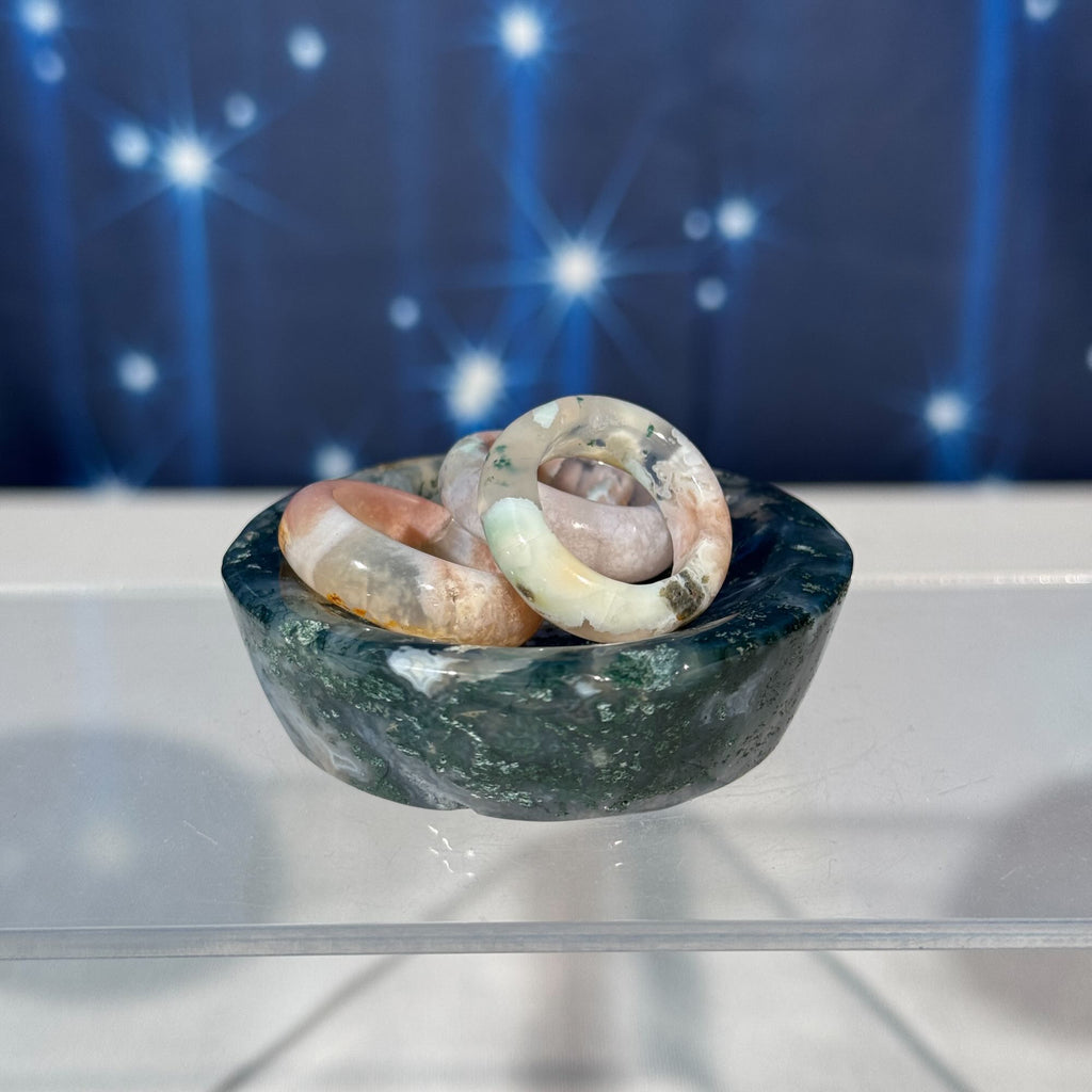 Moss Agate Bowl – 0.085 kg