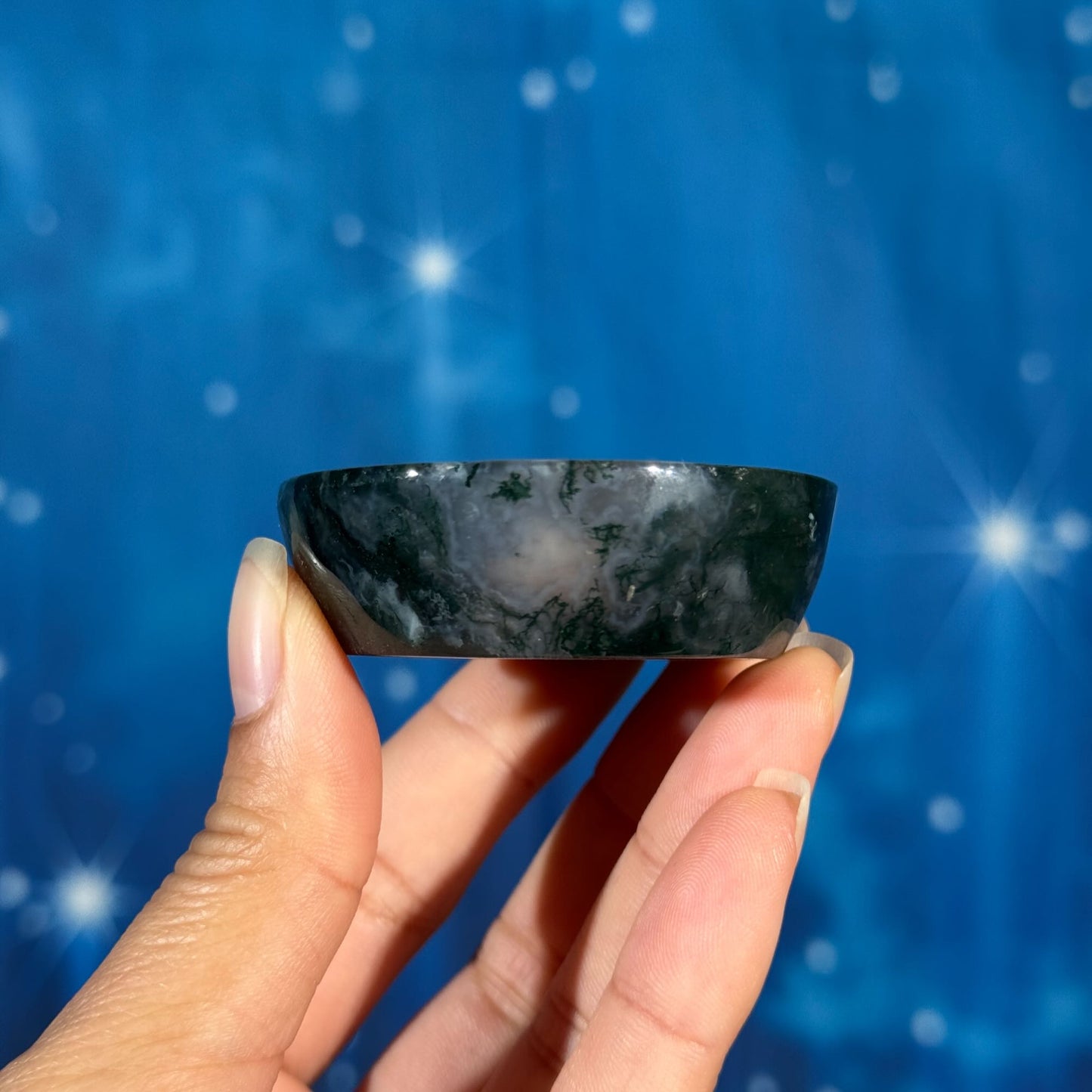 Moss Agate Bowl – 0.074 kg