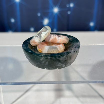 Moss Agate Bowl – 0.074 kg