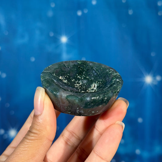 Moss Agate Bowl – 0.068 kg