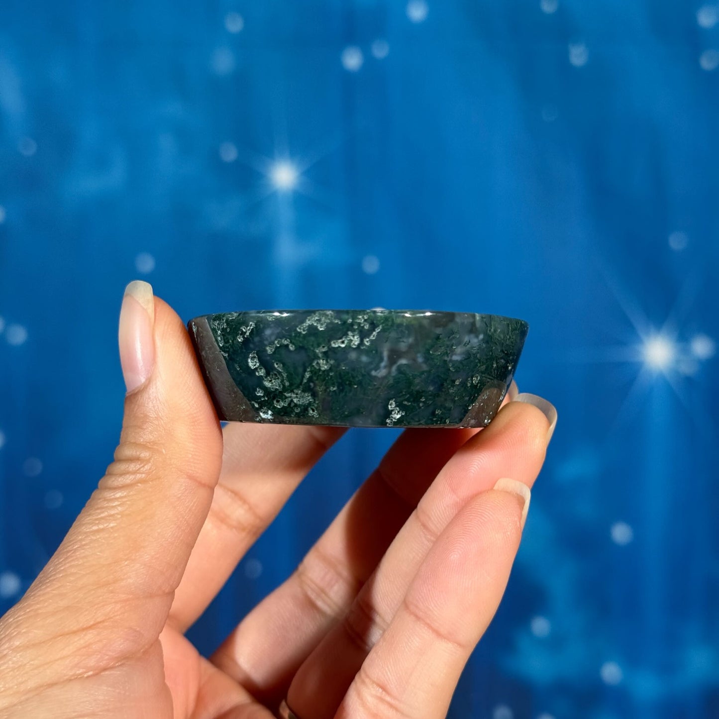 Moss Agate Bowl – 0.068 kg