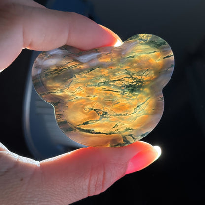 Moss Agate Bowl – Bear Shape • 0.065 kg