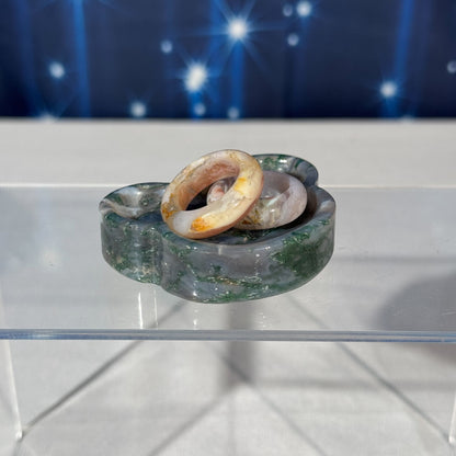 Moss Agate Bowl – Bear Shape • 0.065 kg