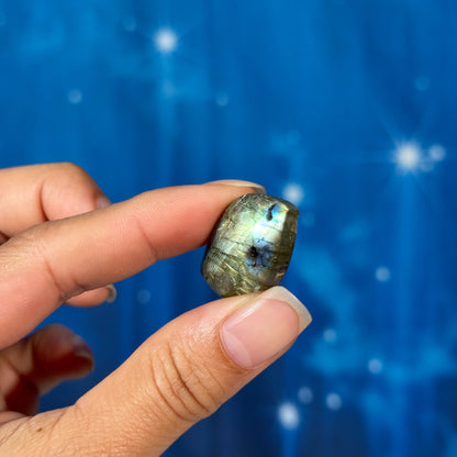 Labradorite Cabochon – Pre-Drilled • 6 grams