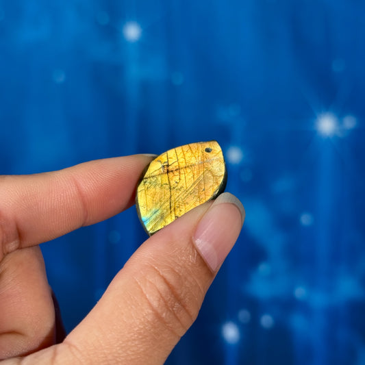 Labradorite Cabochon – Pre-Drilled • 6 grams