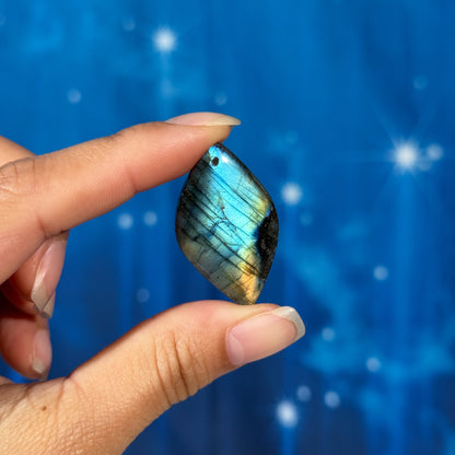 Labradorite Cabochon – Pre-Drilled • 7 grams