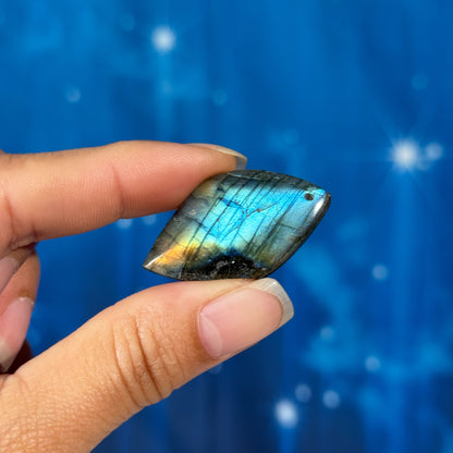 Labradorite Cabochon – Pre-Drilled • 7 grams