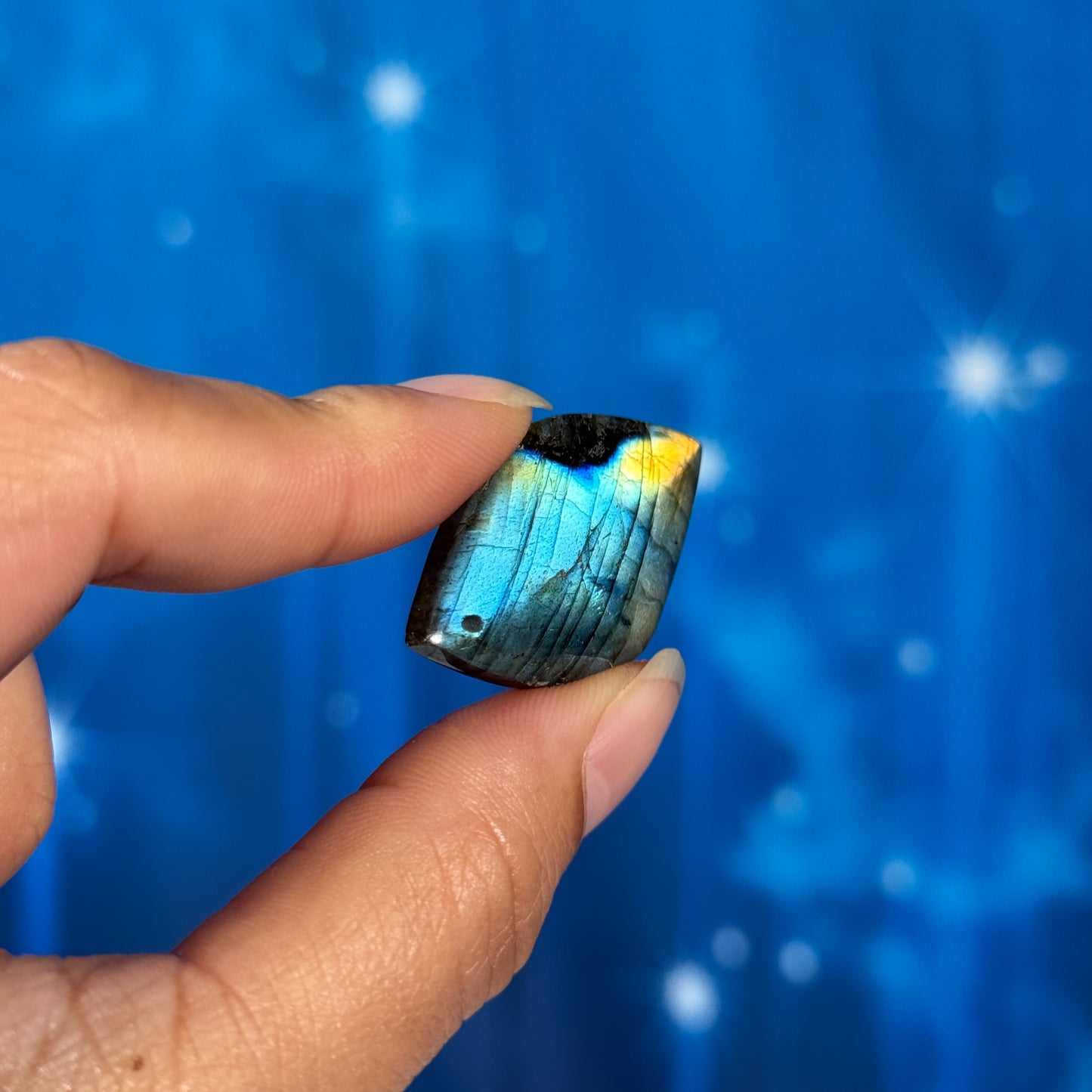 Labradorite Cabochon – Pre-Drilled • 7 grams