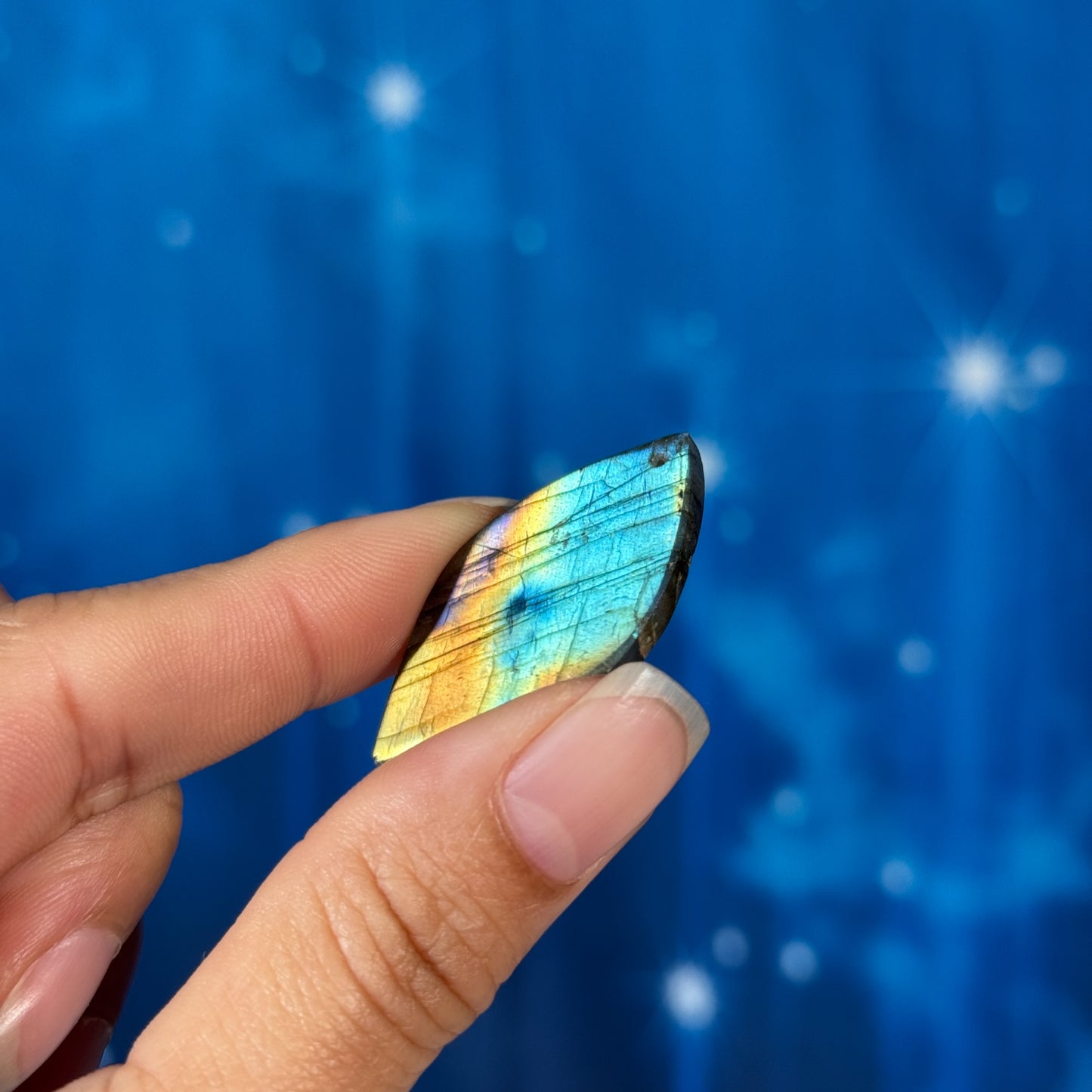 Labradorite Cabochon – Pre-Drilled • 7 grams