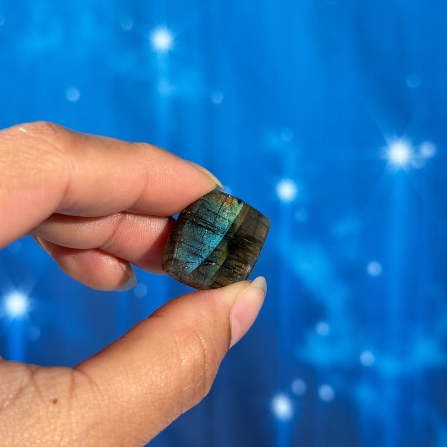 Labradorite Cabochon – Pre-Drilled • 7 grams