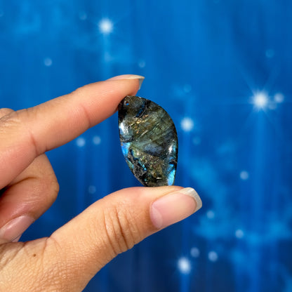 Labradorite Cabochon – Pre-Drilled • 7 grams