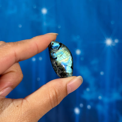 Labradorite Cabochon – Pre-Drilled • 7 grams