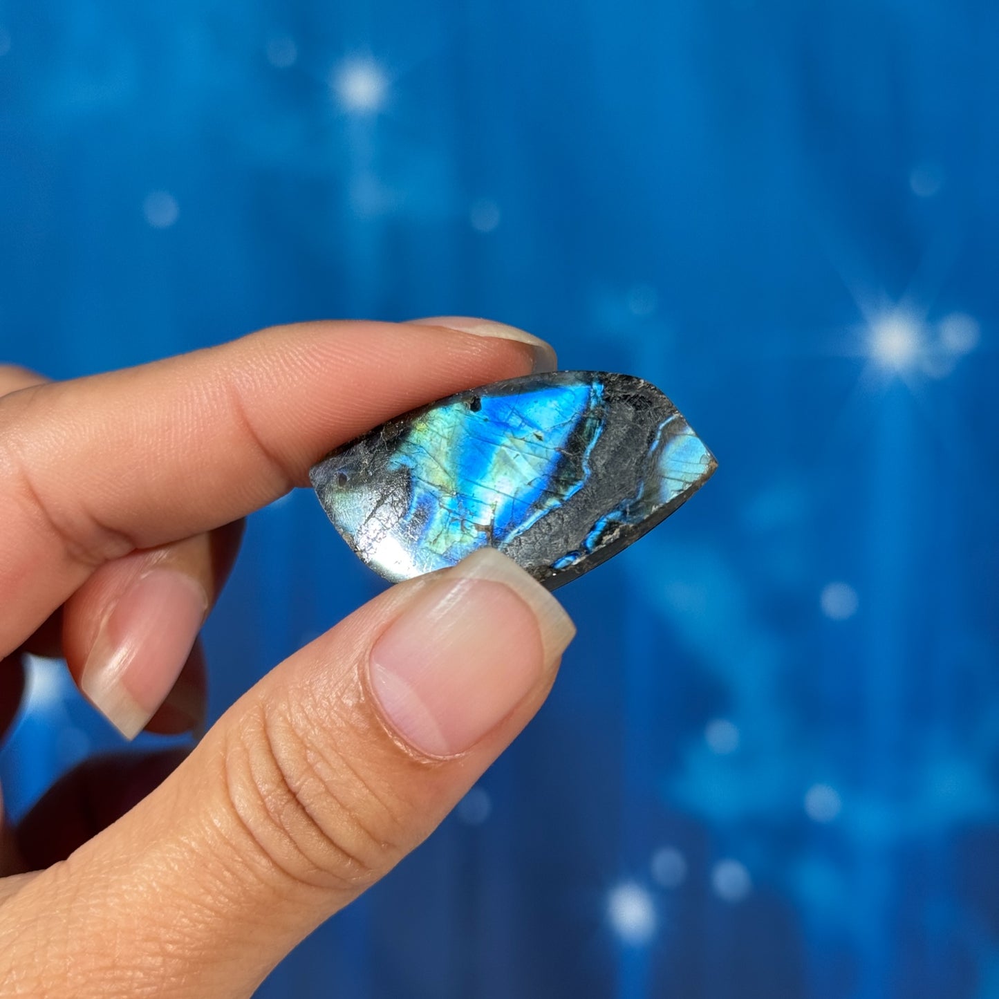 Labradorite Cabochon – Pre-Drilled • 7 grams