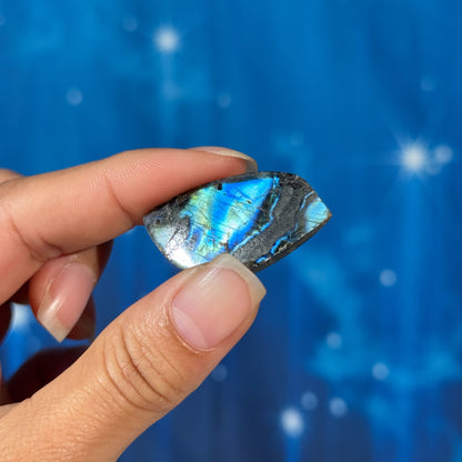 Labradorite Cabochon – Pre-Drilled • 7 grams