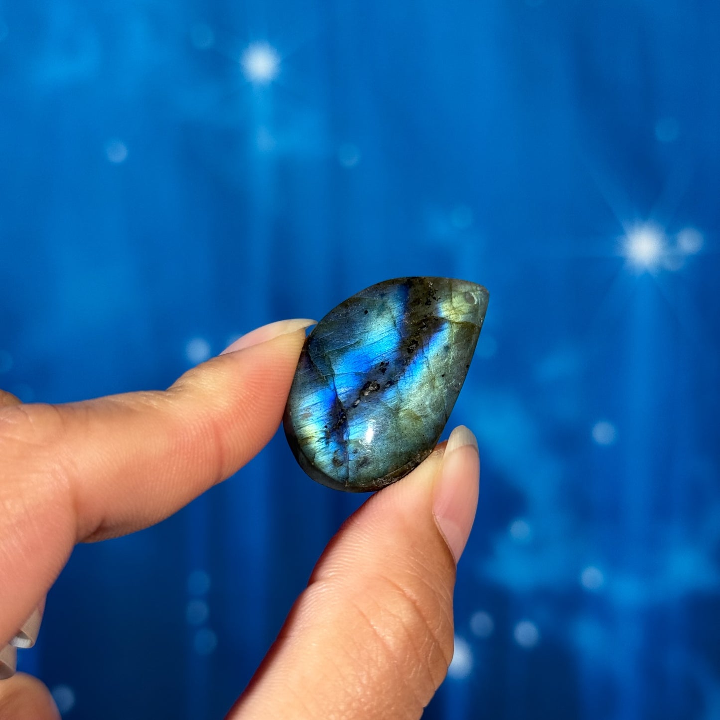 Labradorite Cabochon – Pre-Drilled • 8 grams