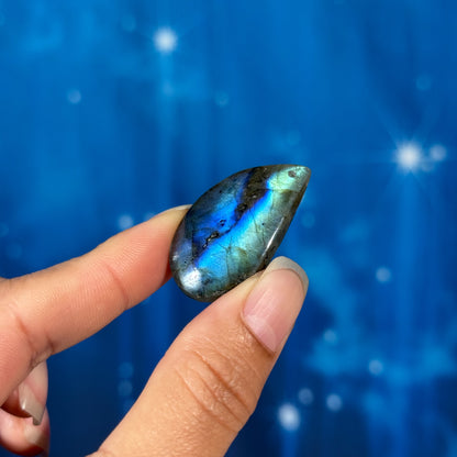 Labradorite Cabochon – Pre-Drilled • 8 grams