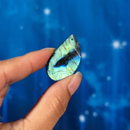 Labradorite Cabochon – Pre-Drilled • 8 grams
