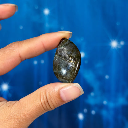 Labradorite Cabochon – Pre-Drilled • 9 grams