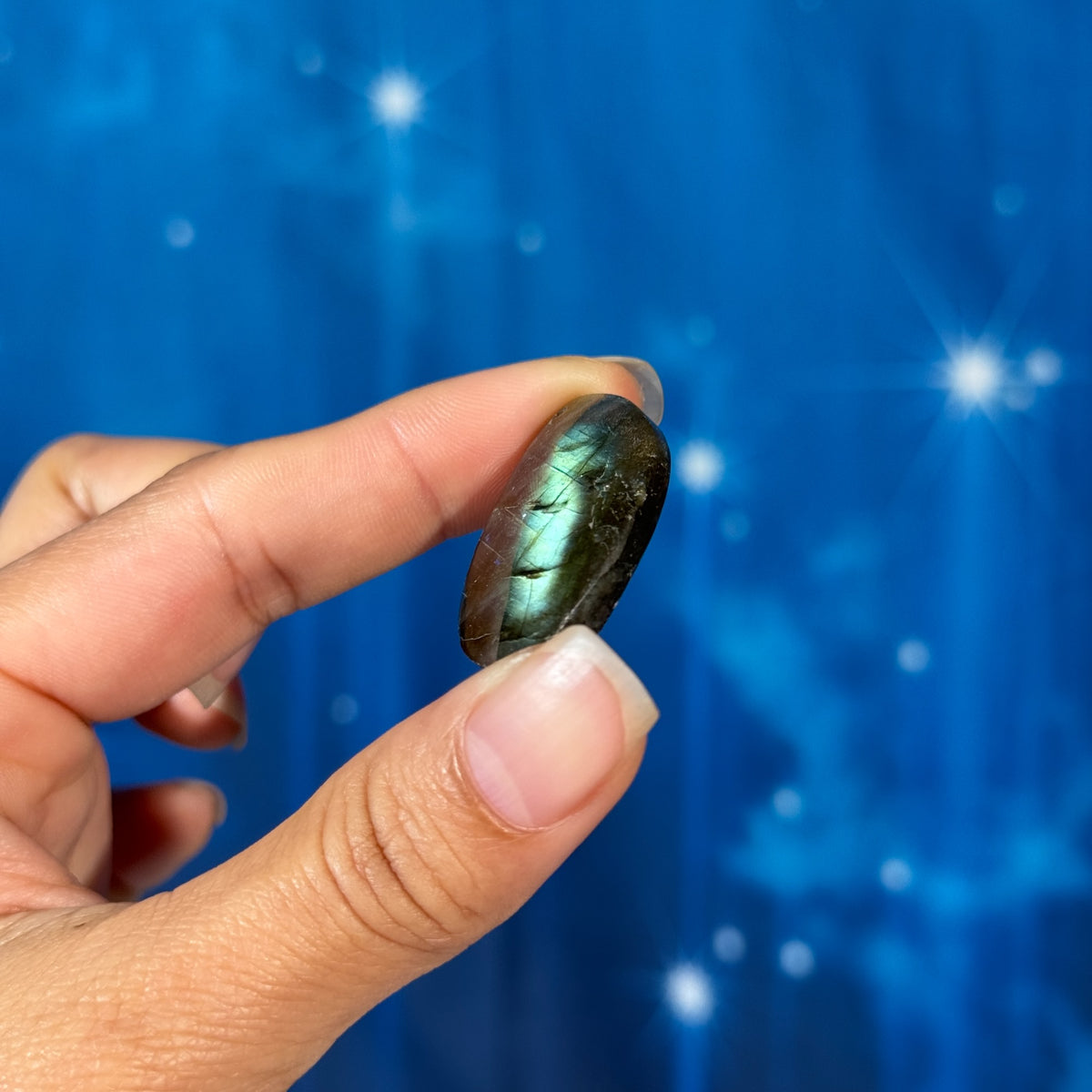 Labradorite Cabochon – Pre-Drilled • 9 grams