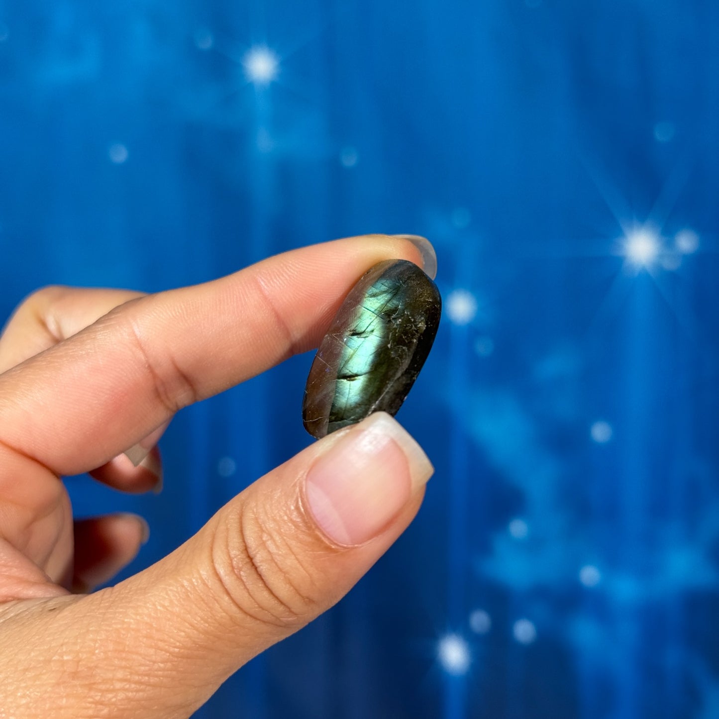Labradorite Cabochon – Pre-Drilled • 9 grams