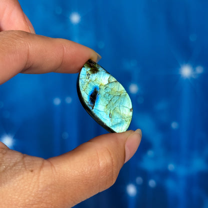 Labradorite Cabochon – Pre-Drilled • 9 grams
