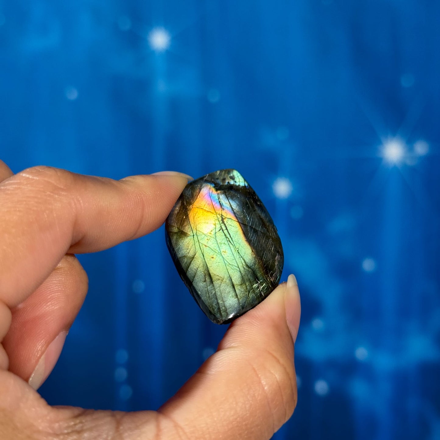 Labradorite Cabochon – Pre-Drilled • 11 grams