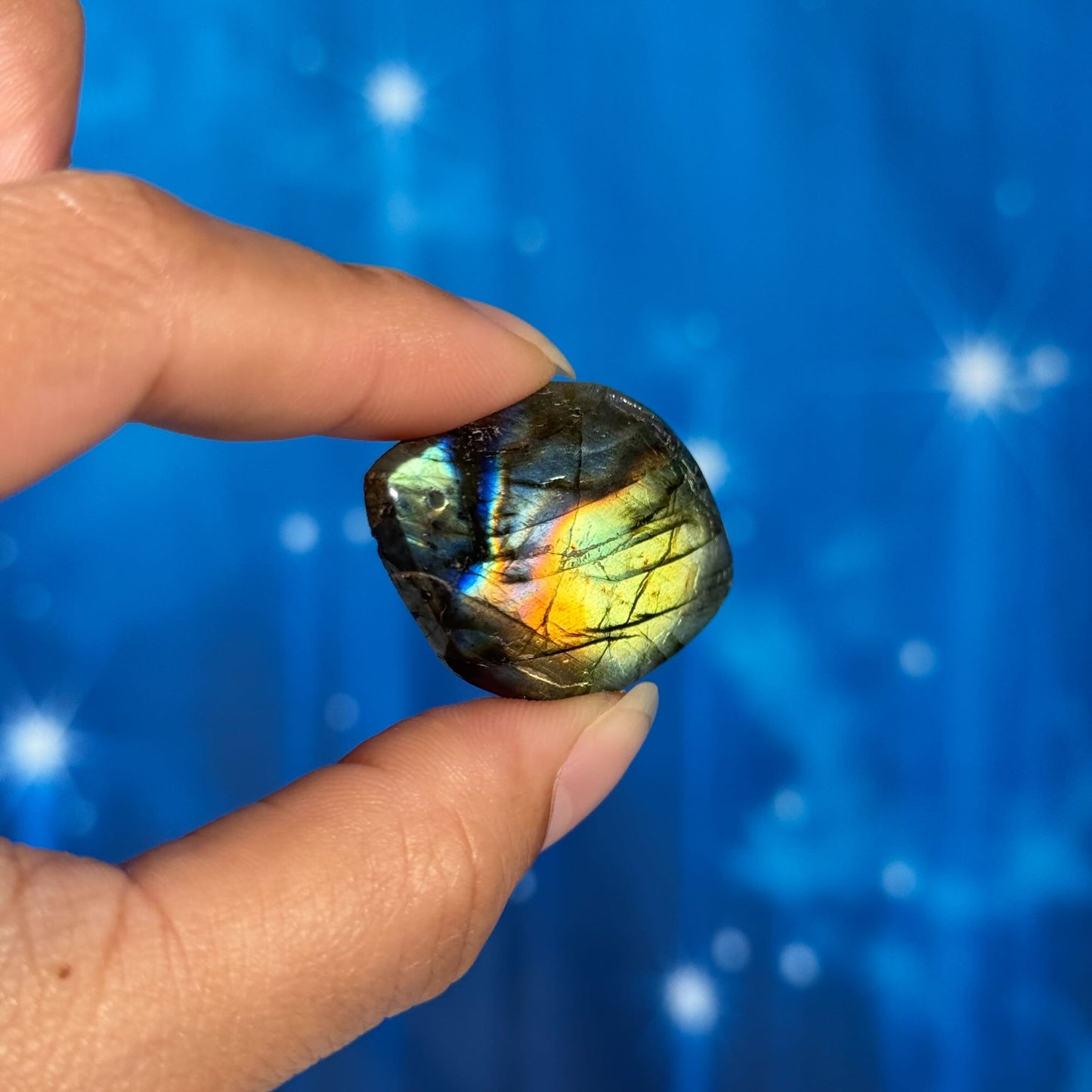 Labradorite Cabochon – Pre-Drilled • 11 grams