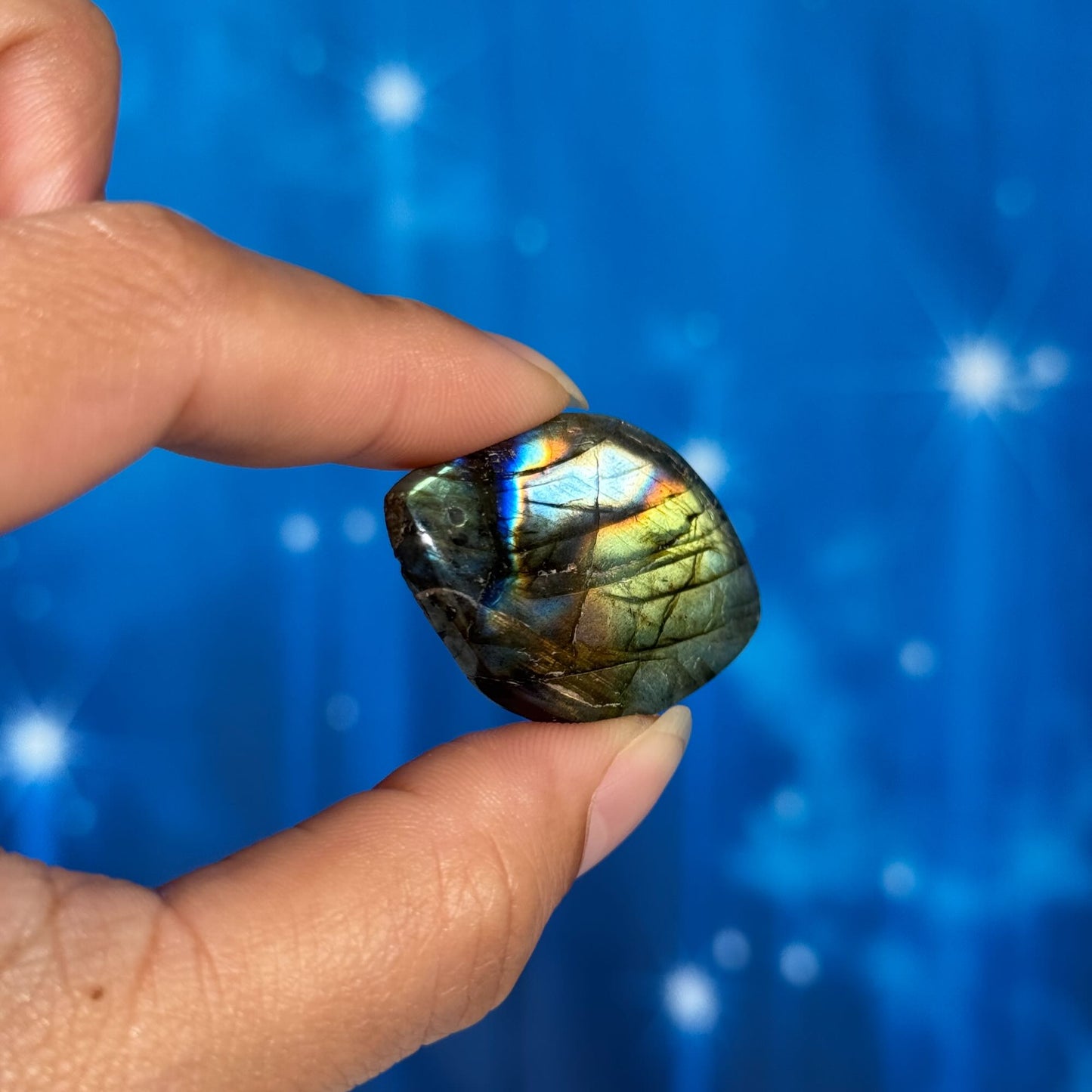 Labradorite Cabochon – Pre-Drilled • 11 grams