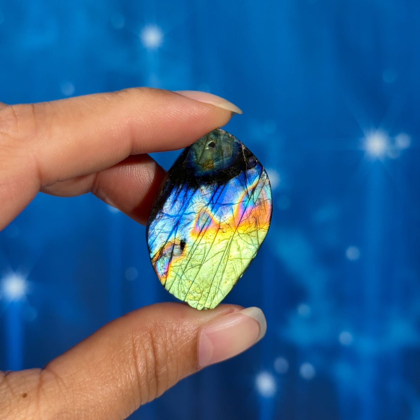 Labradorite Cabochon – Pre-Drilled • 11 grams